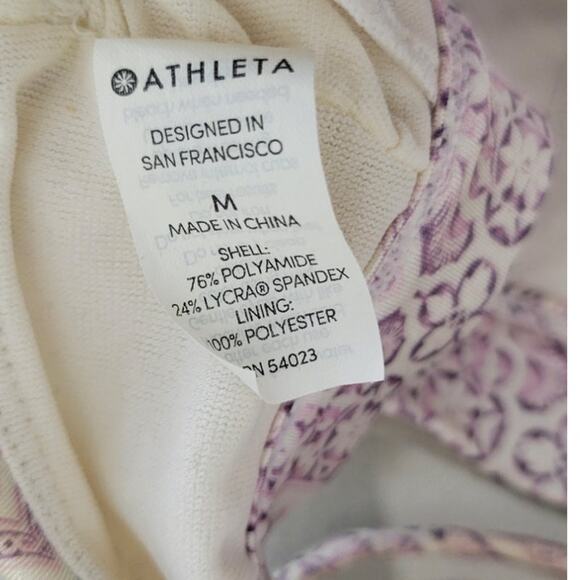 Athleta Swimsuit Top Womens Medium Boho Cottage Core Adjustable Top Sporty Fun - Picture 9 of 10